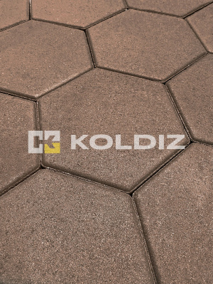 Тротуарная плитка Колдиз Шестигранник 250х220х60 Коричневая